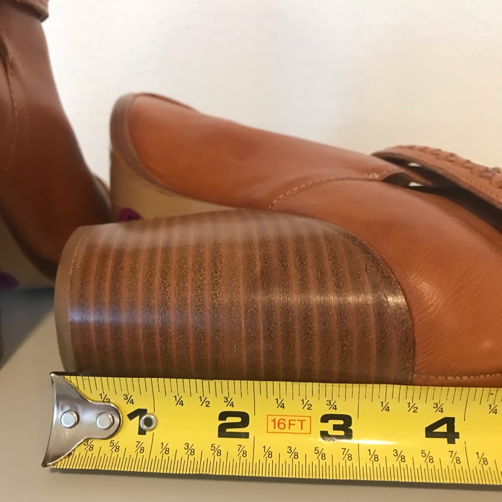 Rag & Bone brown camel Harrow braided belted ankle leather boots SZ 8.5 - Picture 9 of 11